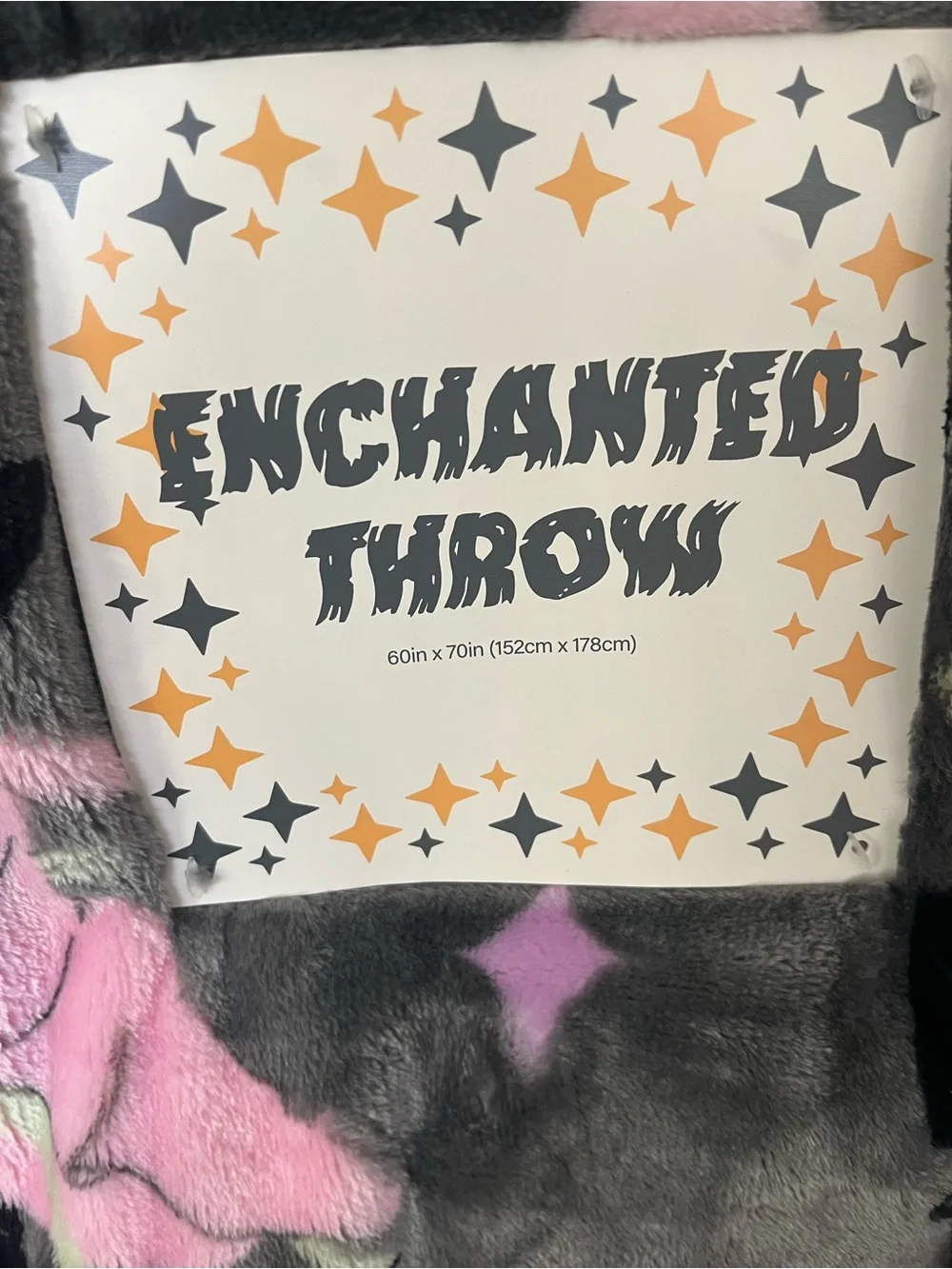 Enchanted Throw Plush Blanket Halloween Frankenstein and Bride